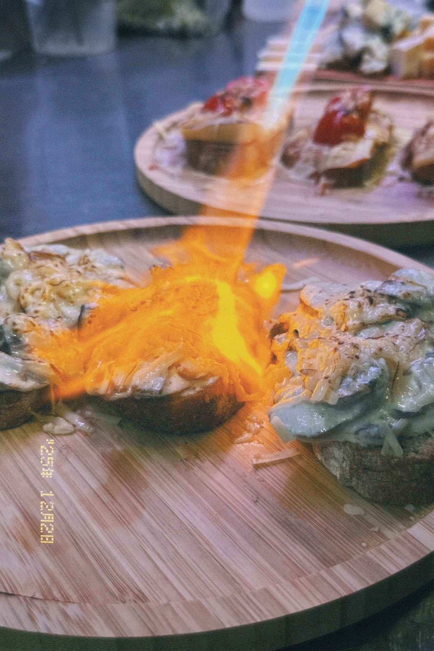 Finalização flambée de uma das entradas